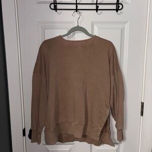 Aerie Oversized Crewneck Sweatshirt - Taupe